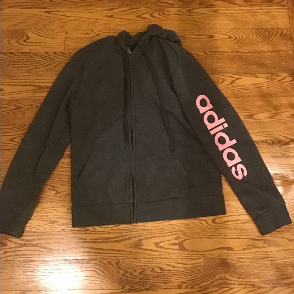 Adidas gray zip up sweatshirt